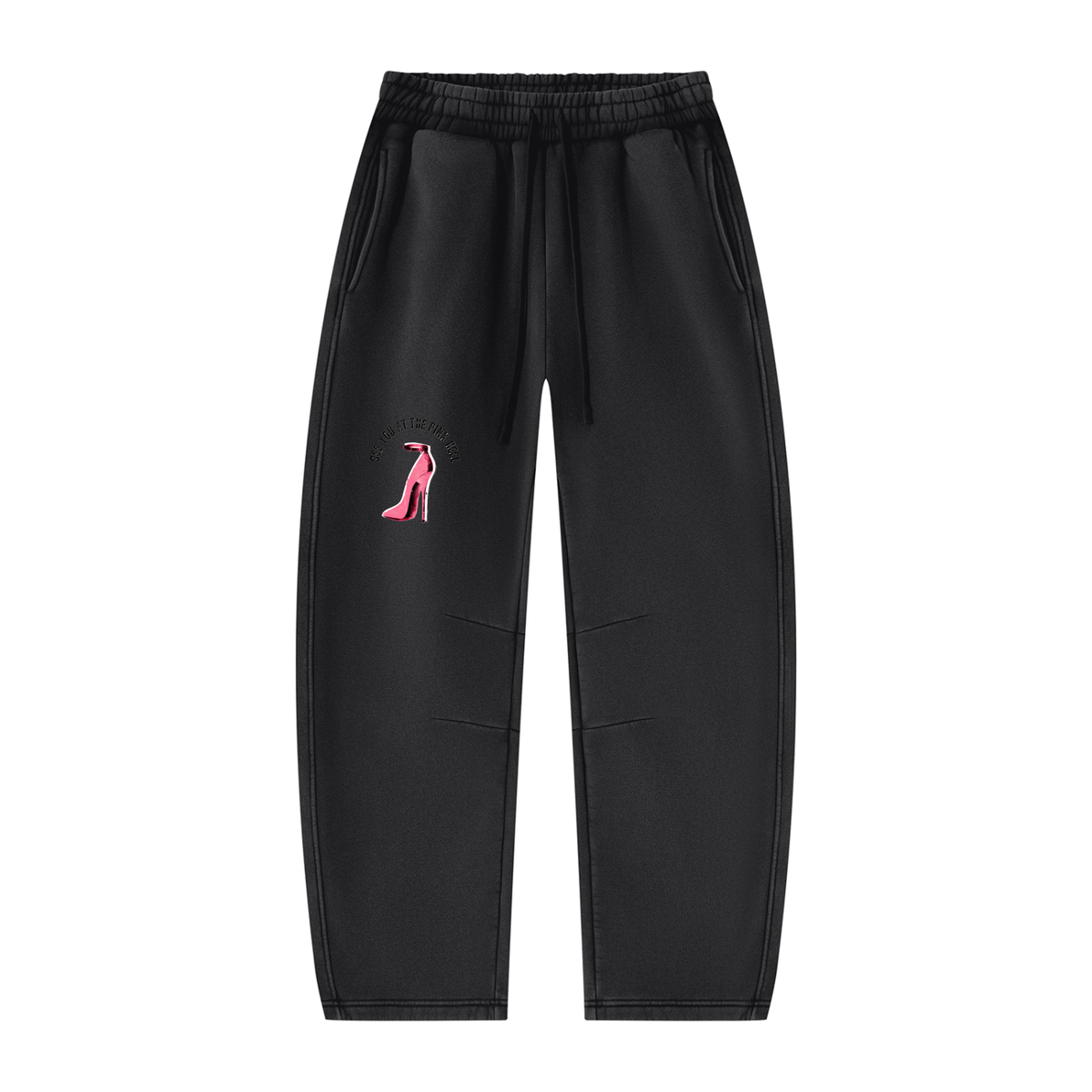 Pink Heel Sweatpants - Black