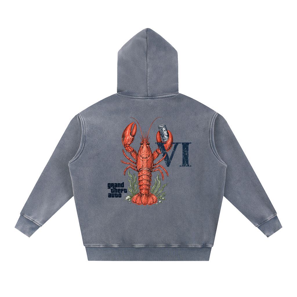 Snow Wash Fleece Oversize Hoodie