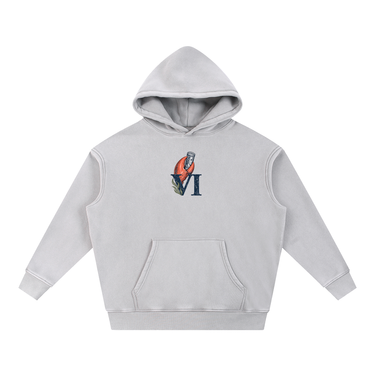 Snow Wash Fleece Oversize Hoodie